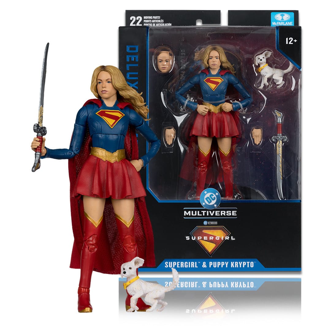DC Multiverse Deluxe Theatrical Edition Supergirl Movie Supergirl and Baby Krypto Action Figure