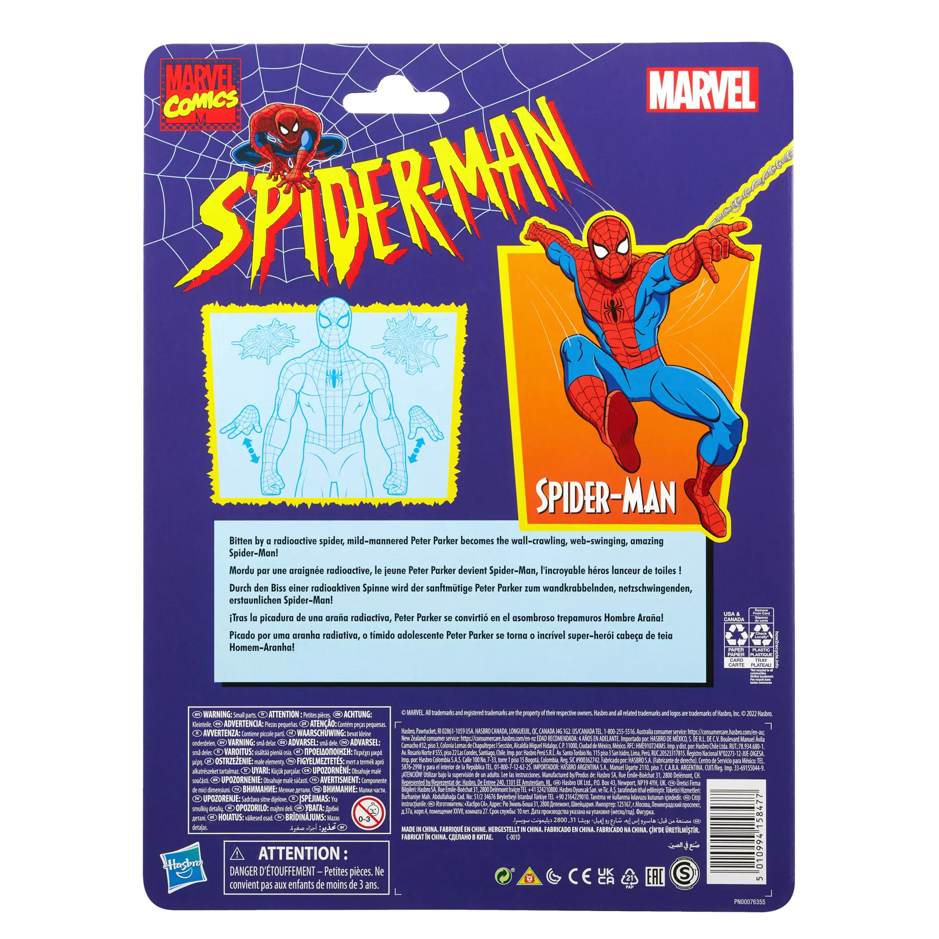 Marvel Legends Series Retro Collection Spider-Man (Cel Shaded) Action Figure
