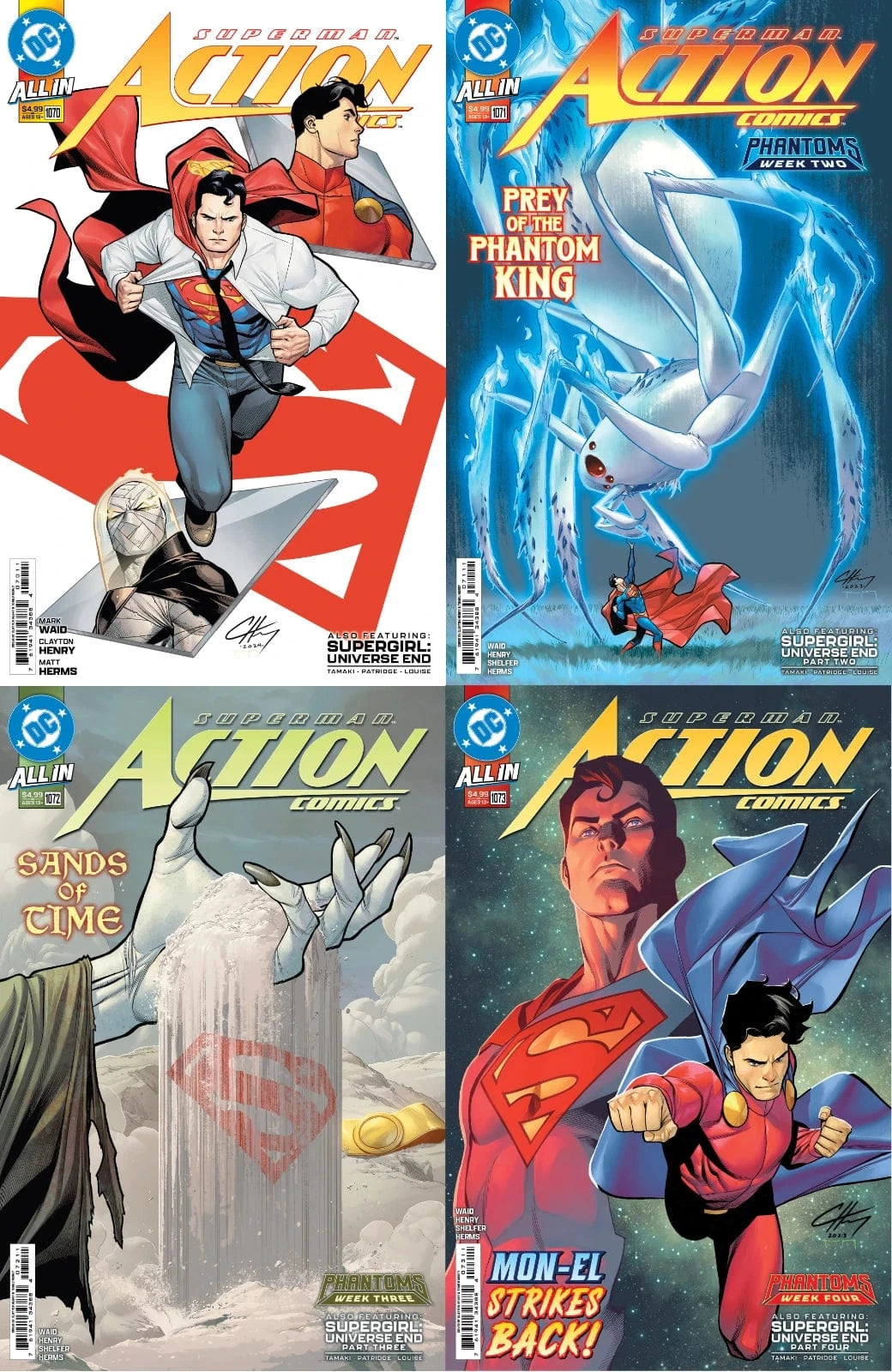 DC Comics, Inc. Action Comics #1070 1071 1072 1073 Cover A Clayton Henry Set (Phantoms)