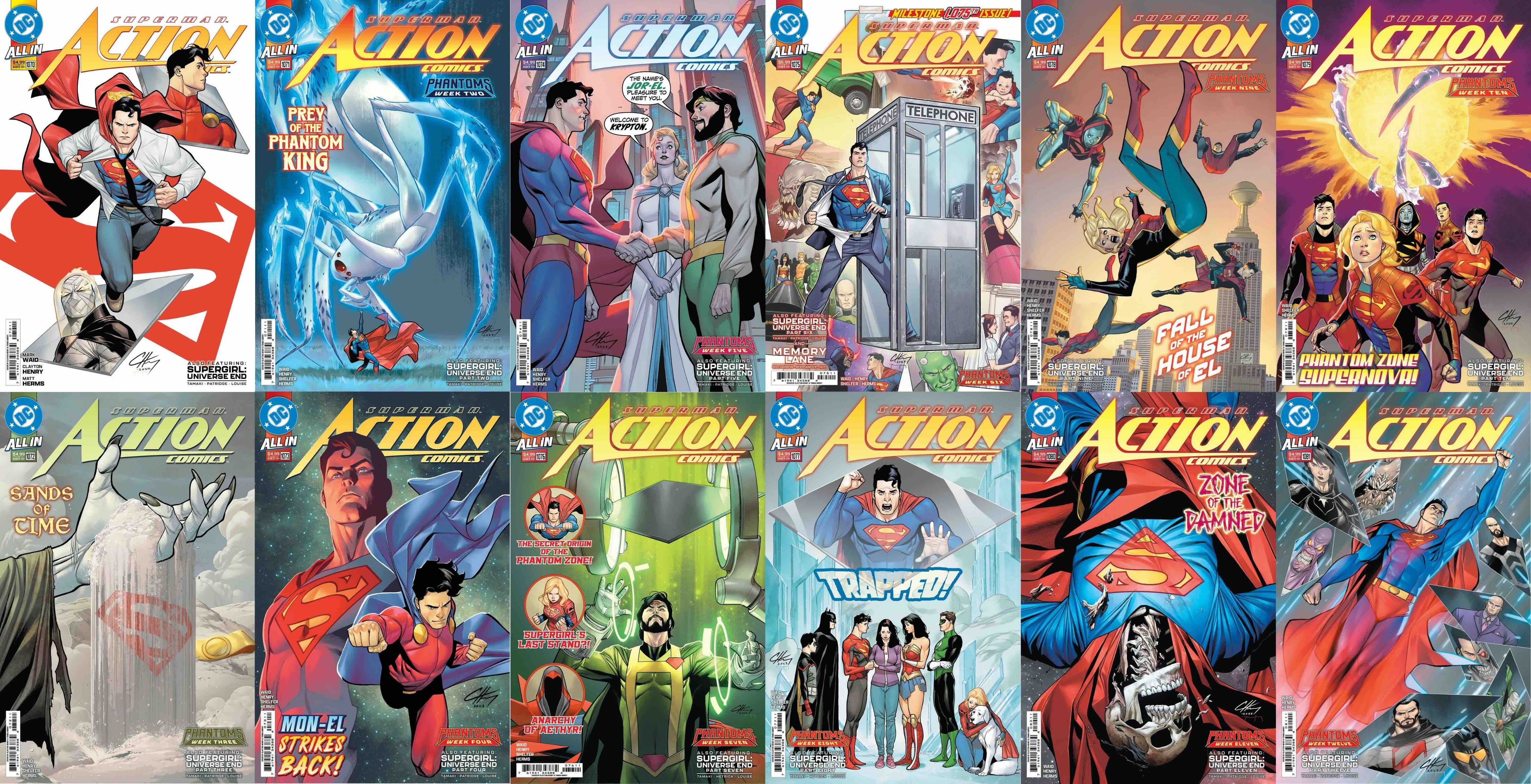 DC Comics, Inc. Action Comics #1070-1081 Cover A Clayton Henry Complete Set (Phantoms Week 1-12)