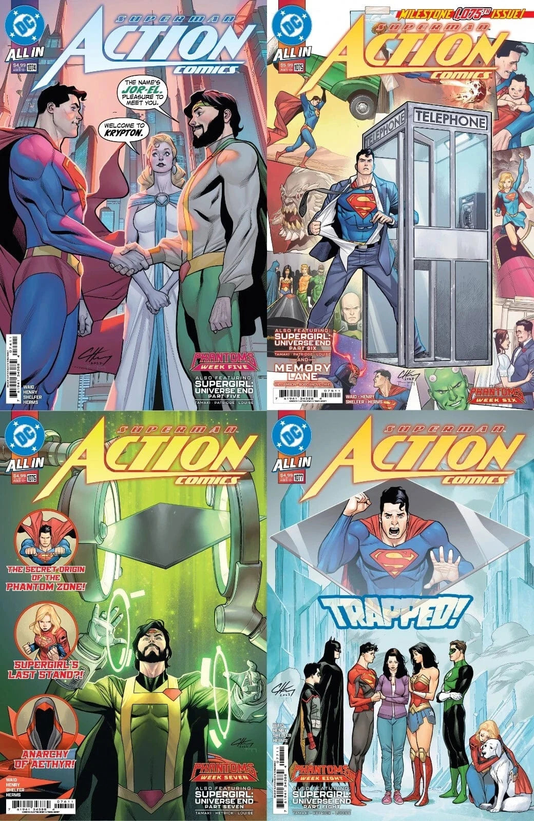 DC Comics, Inc. Action Comics #1074 1075 1076 1077 Cover A Clayton Henry Set (Phantoms)
