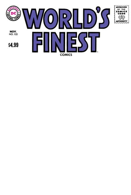 DC Comics, Inc. Worlds Finest Comics #153 Facsimile Edition Cover B Blank Card Stock Variant
