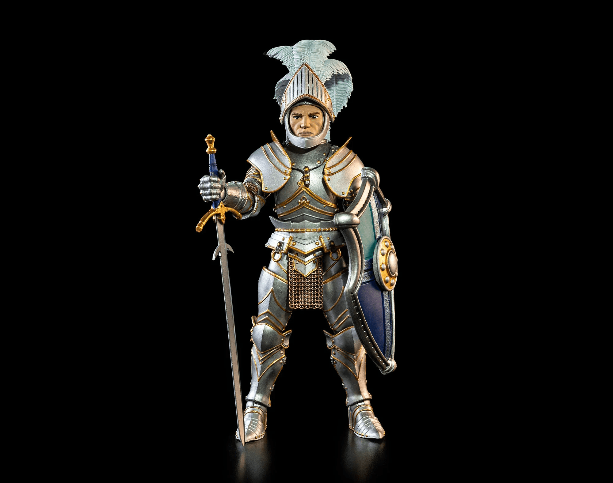 Four Horsemen Studios Mythic Legions Ashes of Agbendor Blue Shield Soldier (Deluxe Knight Builder Kit 3) Action Figure