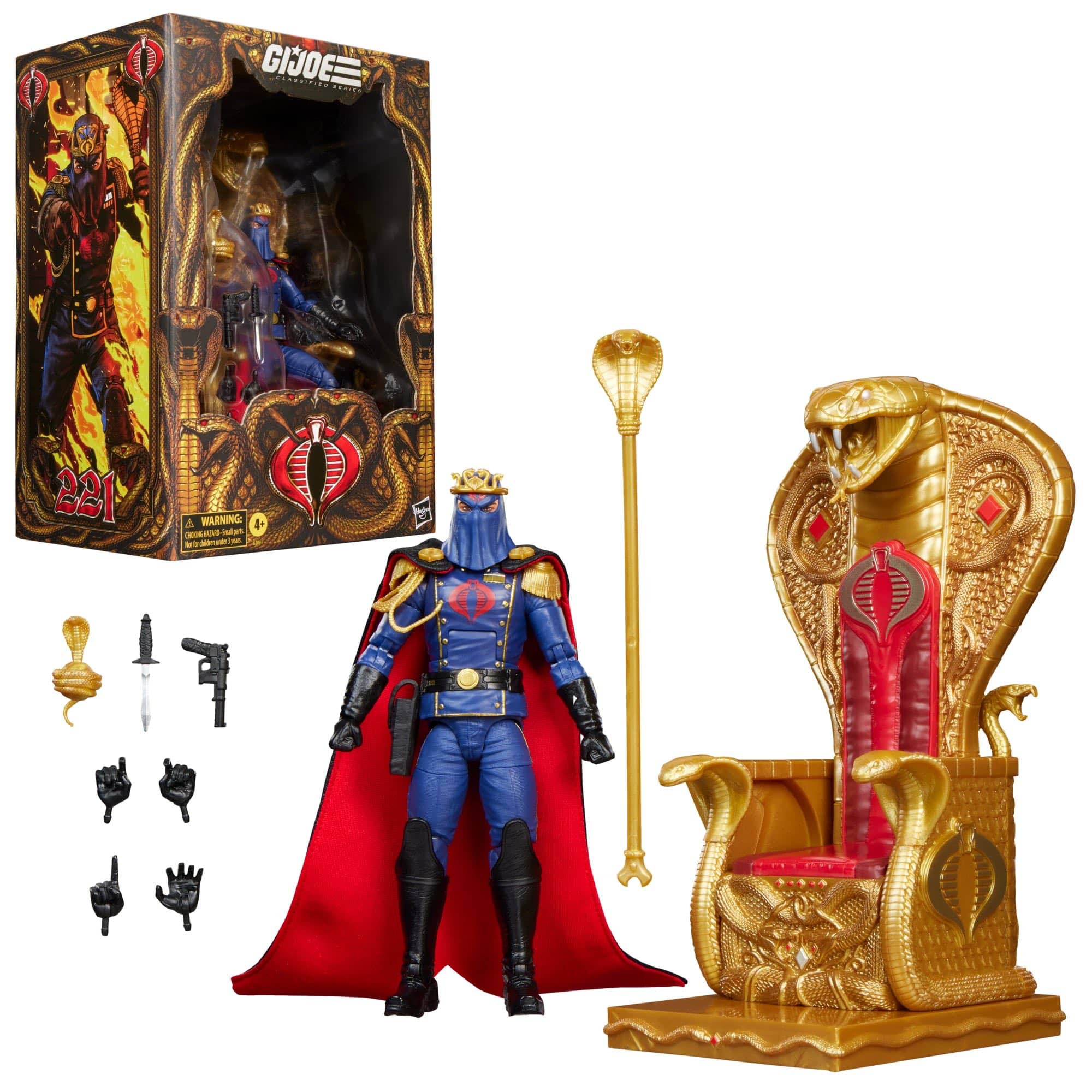 Hasbro G.I. Joe Classified Series #221 Hooded Cobra Commander with Throne Deluxe Action Figure Set