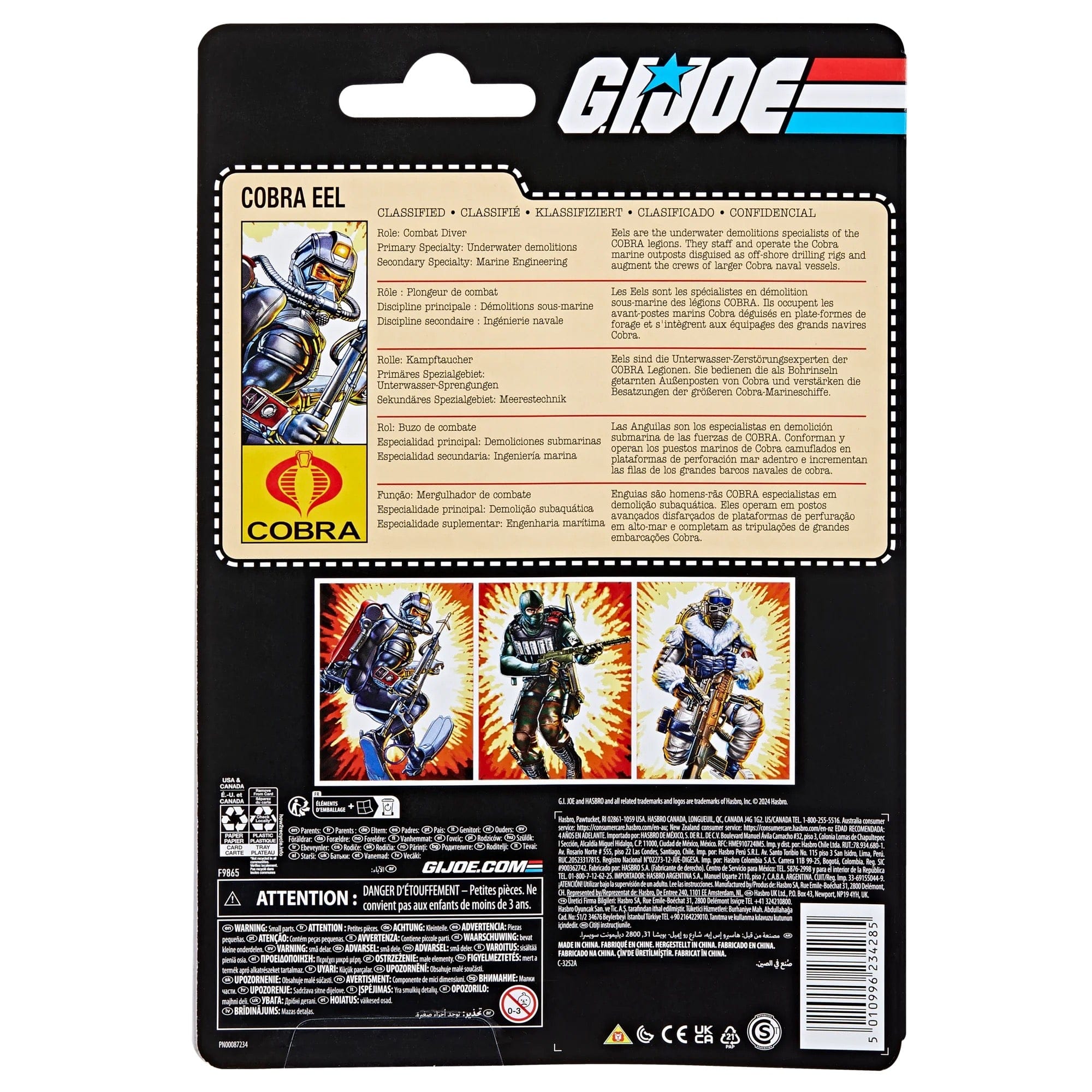Hasbro G.I. Joe Classified Series Retro Cardback Cobra Eel Action Figure (Copy)