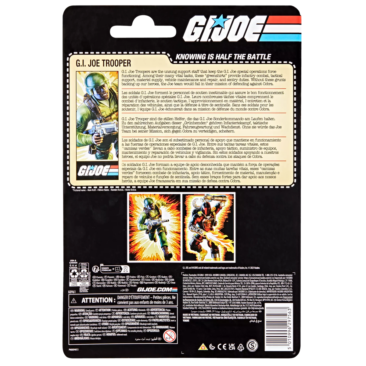 Hasbro G.I. Joe Classified Series Retro Cardback G.I. Joe Trooper Action Figure