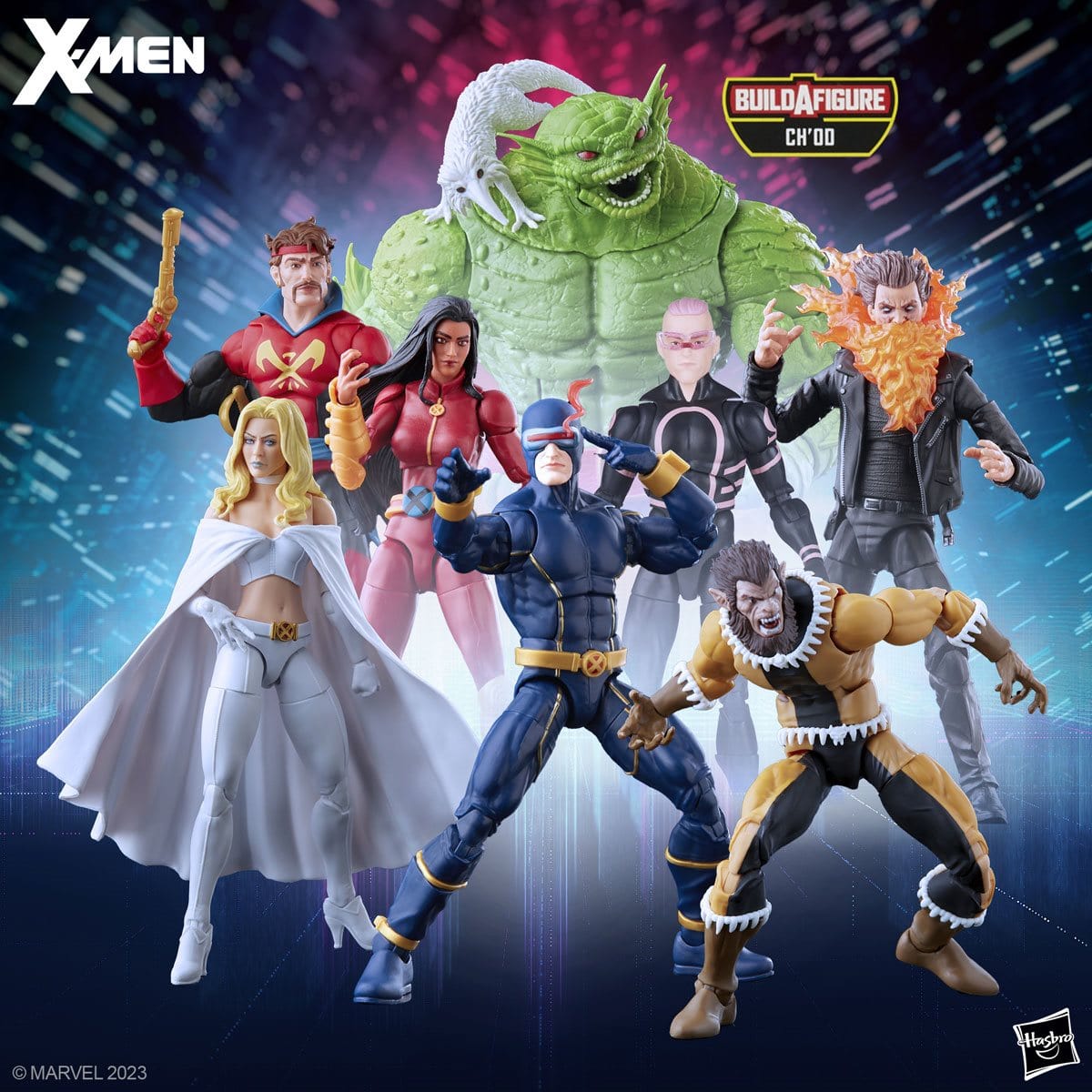 Hasbro Marvel Legends Series X-Men Set of 7 Action Figures (Ch'od Build-A-Figure)
