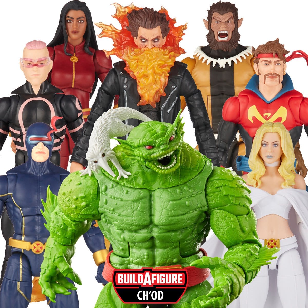 Hasbro Marvel Legends Series X-Men Set of 7 Action Figures (Ch'od Build-A-Figure)
