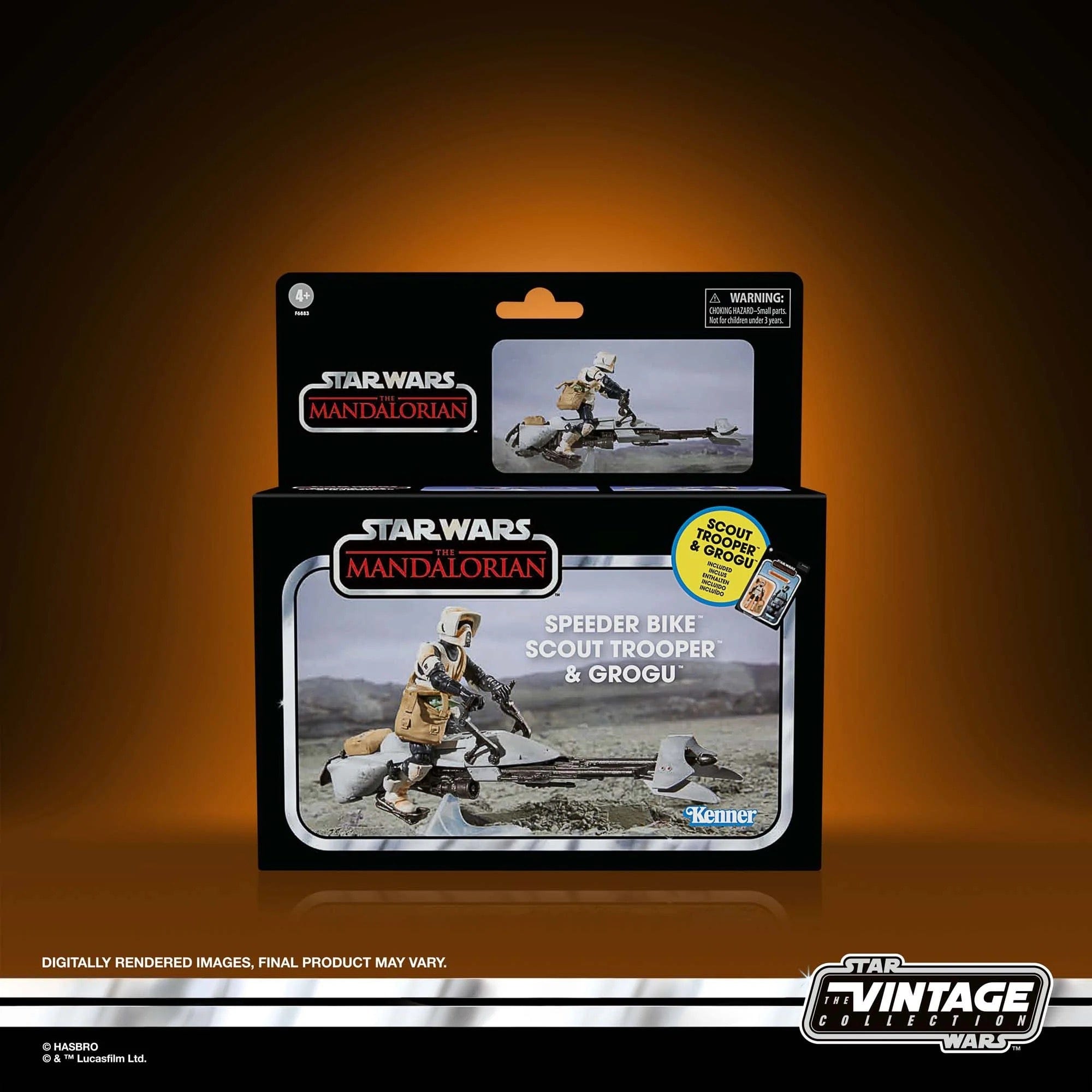 Hasbro Star Wars The Vintage Collection The Mandalorian Speeder Bike with Scout Trooper & Grogu