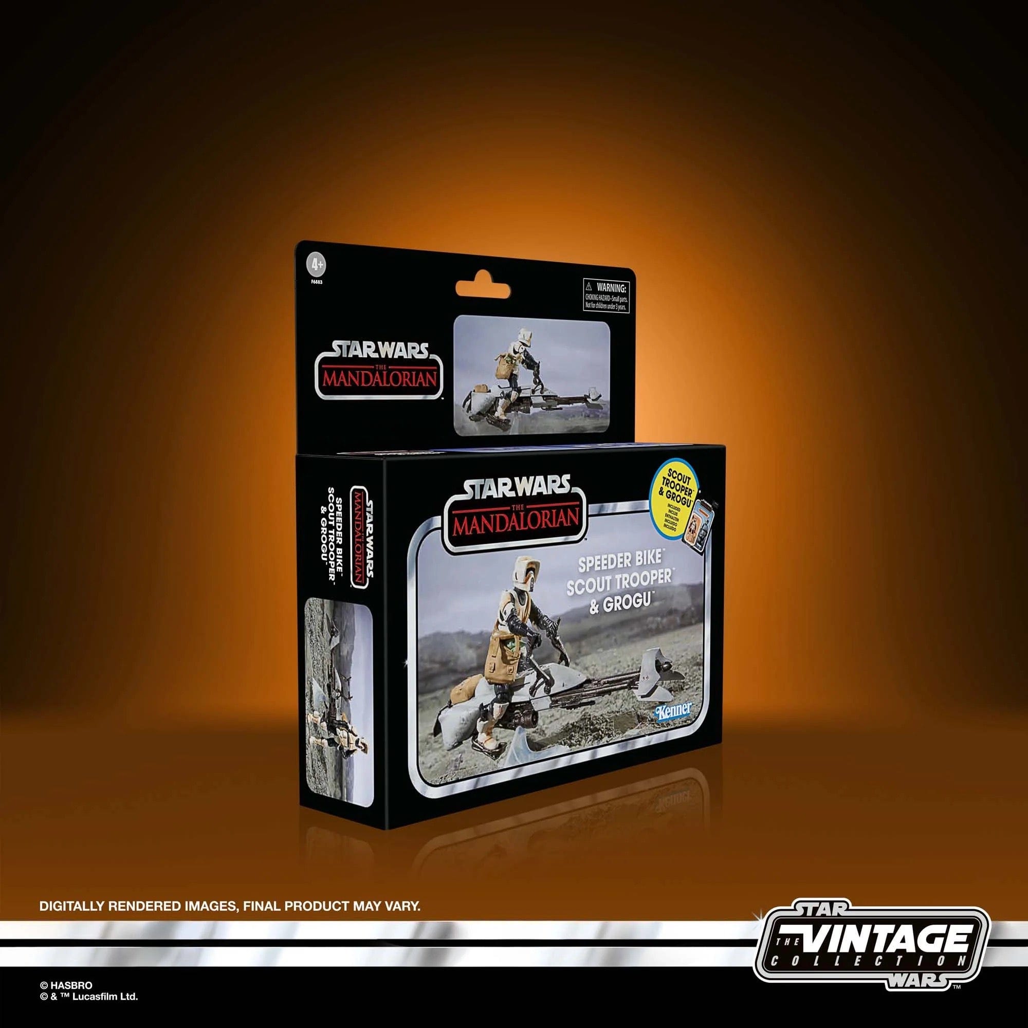 Hasbro Star Wars The Vintage Collection The Mandalorian Speeder Bike with Scout Trooper & Grogu