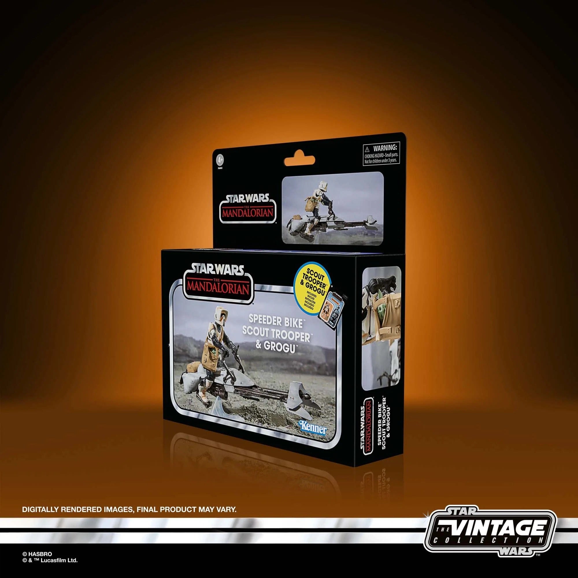 Hasbro Star Wars The Vintage Collection The Mandalorian Speeder Bike with Scout Trooper & Grogu