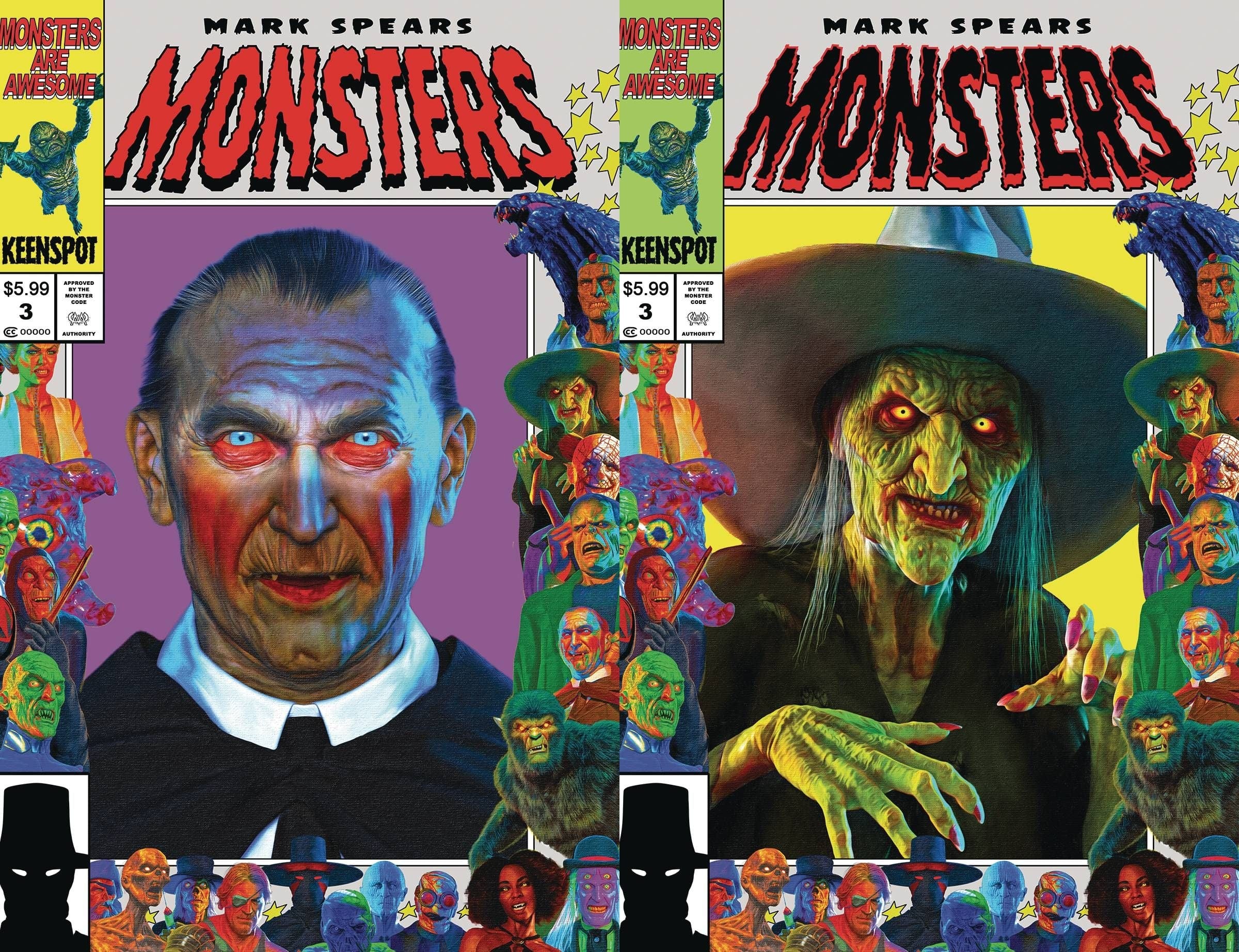 Keenspot Entertainment Mark Spears Monsters #3 Cover D Dracula Homage & Cover E Witch Homage Variant Set