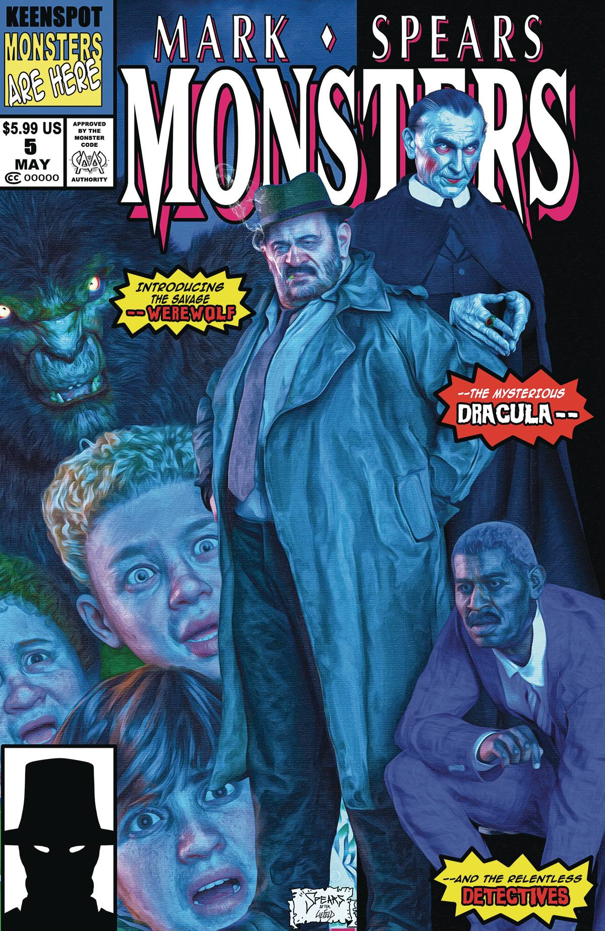 monsters graphic novel Mark Spears Monsters #5 Cover D New Mutant #98 Homage & Golden Man Card