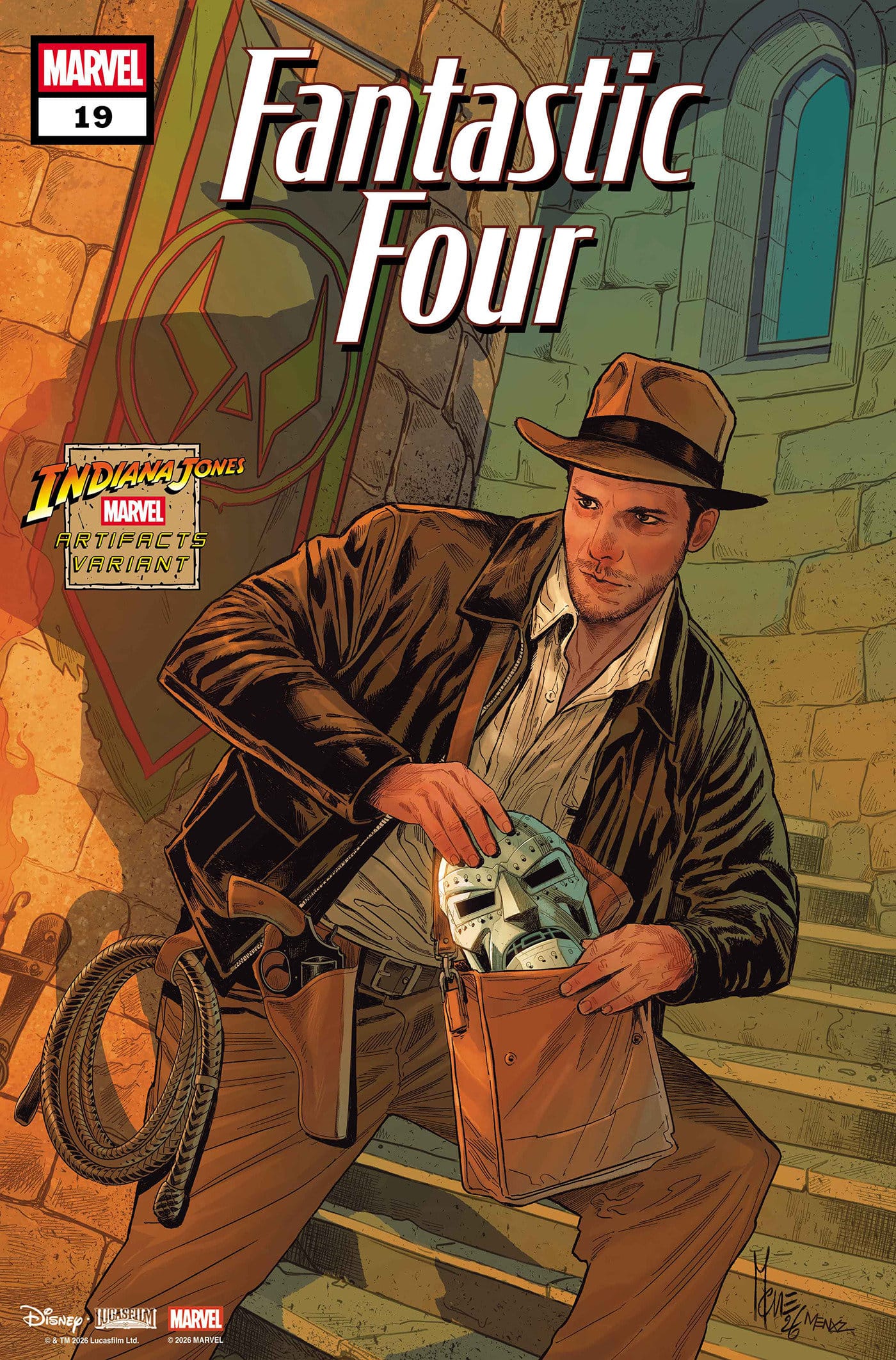 Marvel Comics Fantastic Four #19 Marco Checchetto Indiana Jones Marvel Artifact Variant