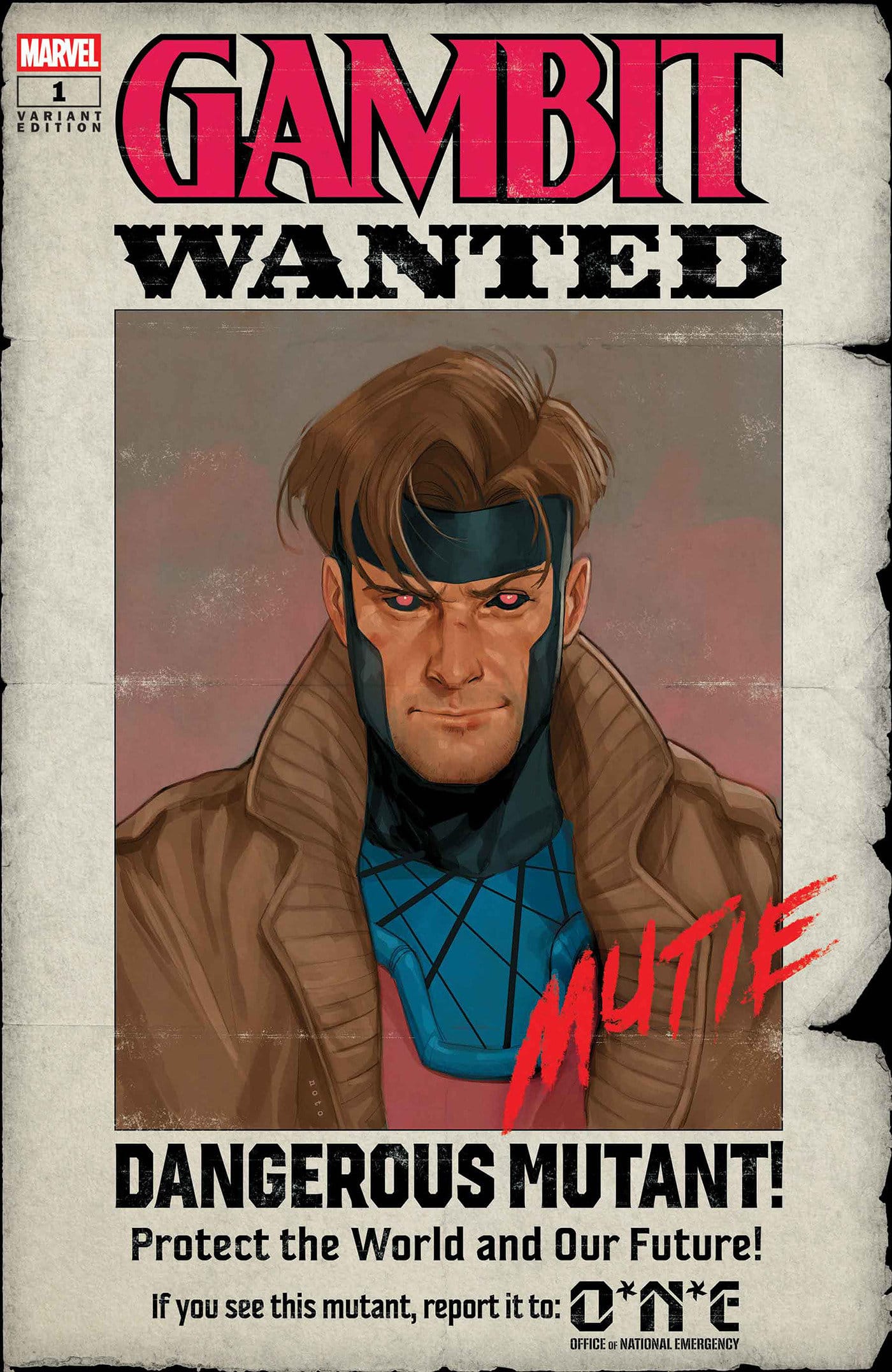 Marvel Comics Gambit: Wanted #1 Phil Noto Wanted Variant B