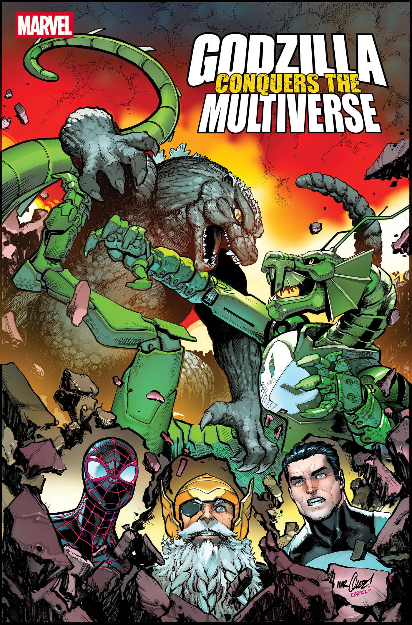 Marvel Comics Godzilla Conquers The Multiverse #4 Main Cover David Marquez