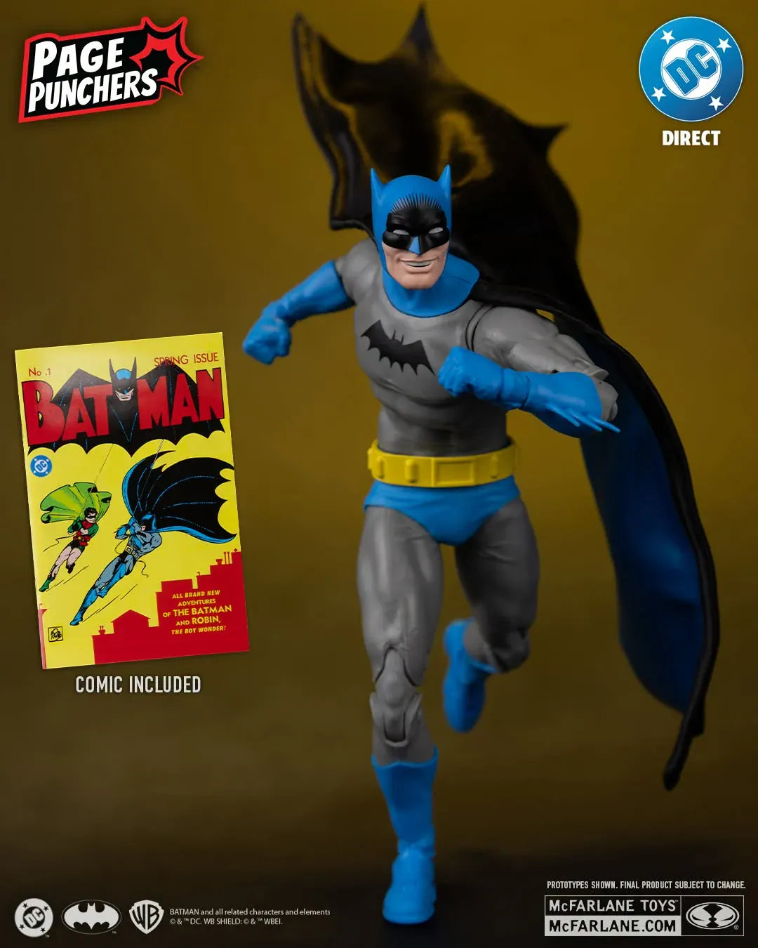 McFarlane Toys DC Page Punchers Batman #1 Batman 7-inch Action Figure with Comic Book
