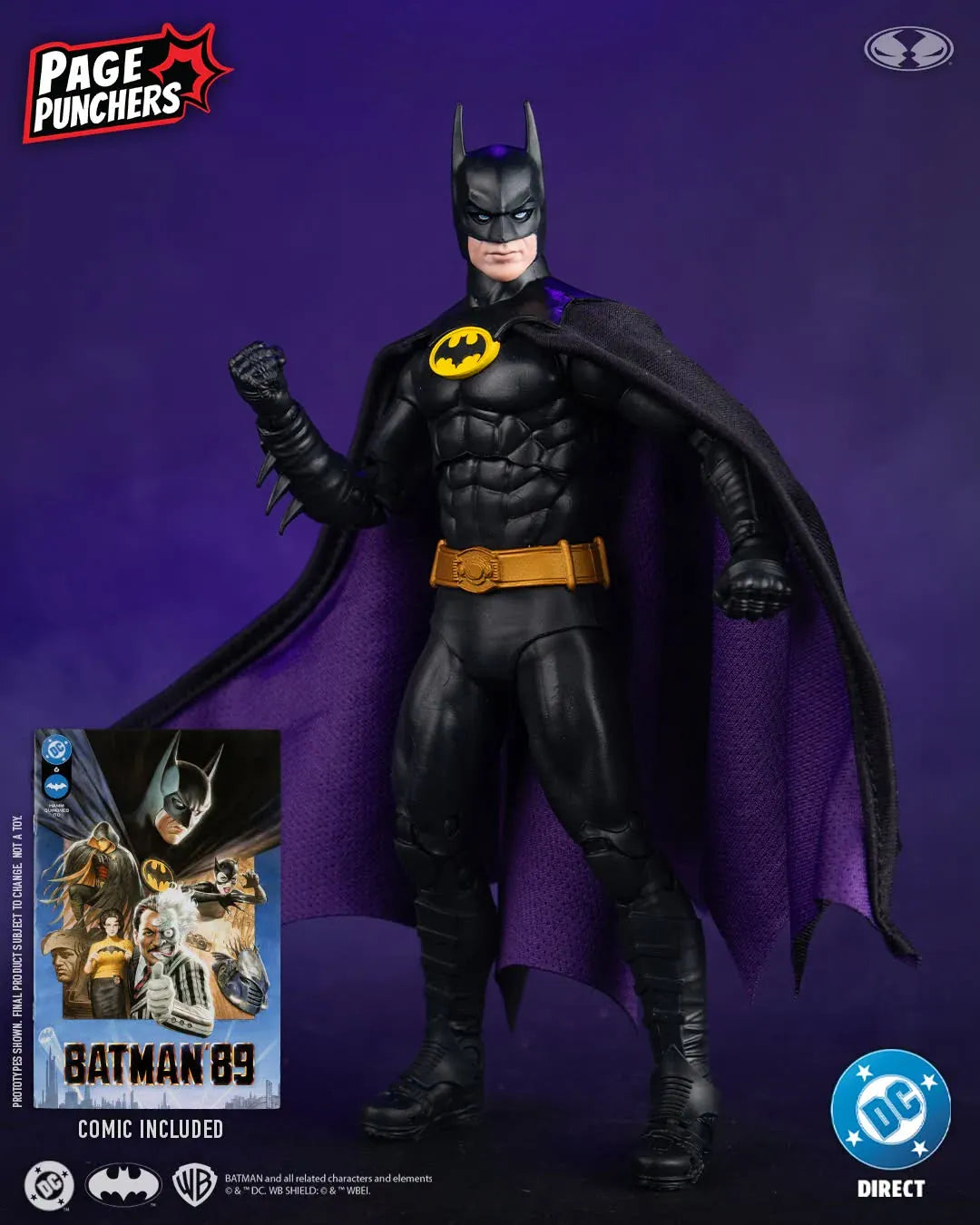 McFarlane Toys DC Page Punchers Batman '89 Batman 7-inch Action Figure with Comic Book