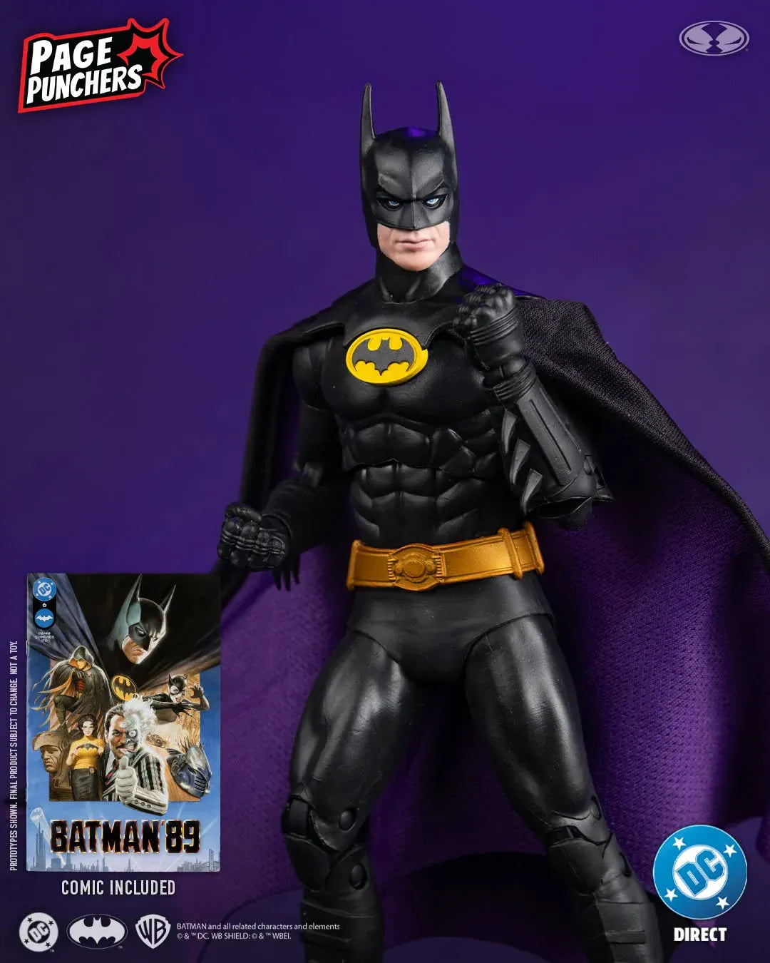 McFarlane Toys DC Page Punchers Batman '89 Batman 7-inch Action Figure with Comic Book