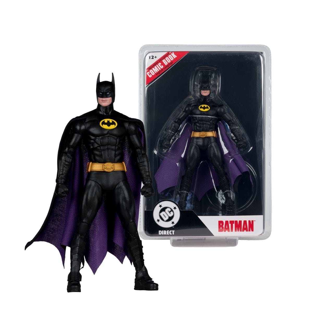 McFarlane Toys DC Page Punchers Batman '89 Batman 7-inch Action Figure with Comic Book