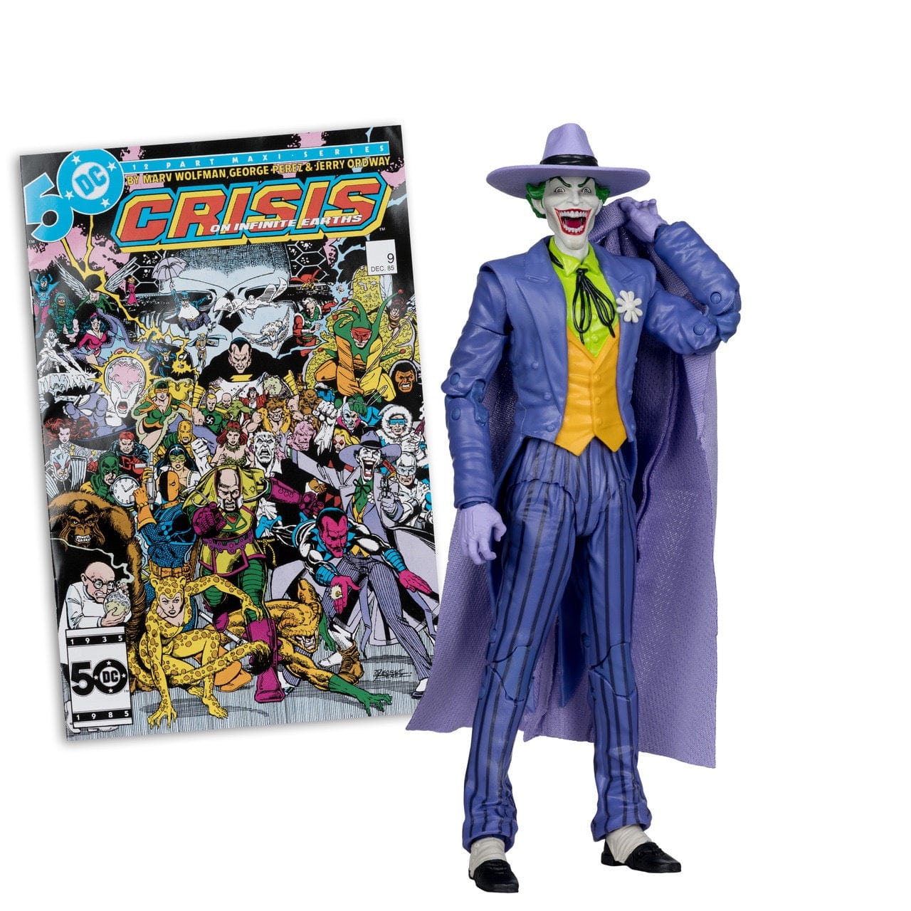 McFarlane Toys DC Page Punchers Crisis on Infinite Earths The Joker 7-inch Action Figure with Comic Book