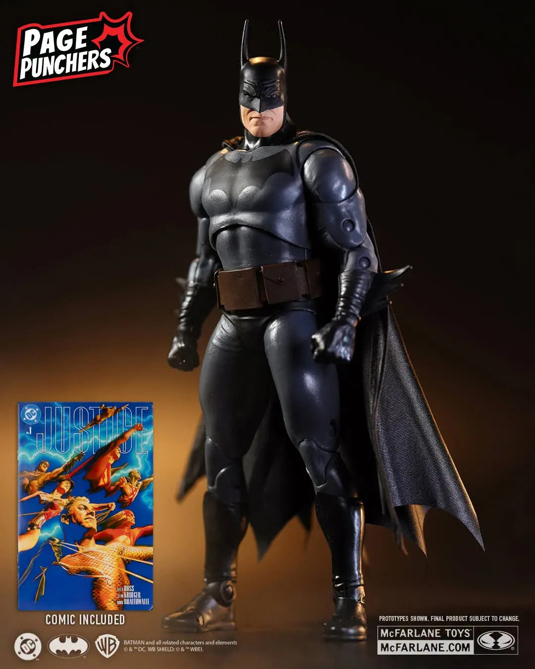 McFarlane Toys DC Page Punchers Justice Batman 7-inch Action Figure with Comic Book