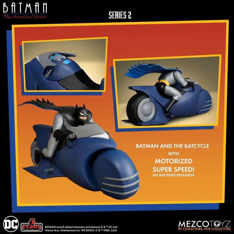 Mezco Toyz 5 Points Batman: The Animated Series Batman and Batcycle Figure Set