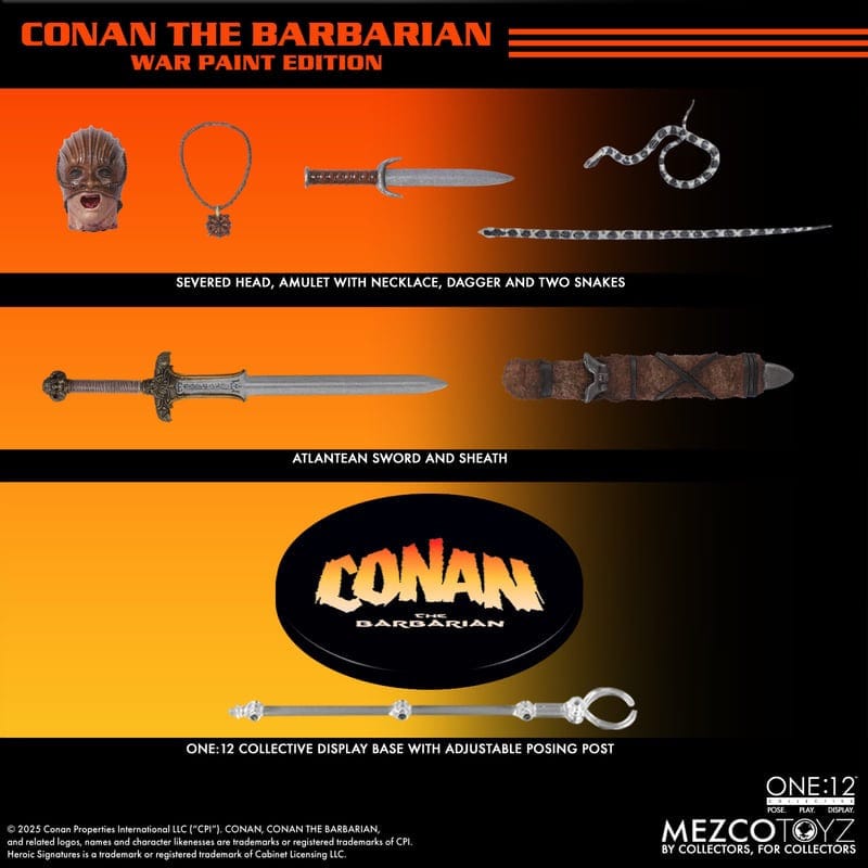 Mezco Toyz One:12 Collective Conan The Barbarian (1982): Conan War Paint Edition Action Figure
