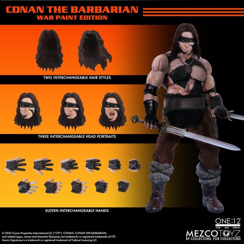 Mezco Toyz One:12 Collective Conan The Barbarian (1982): Conan War Paint Edition Action Figure