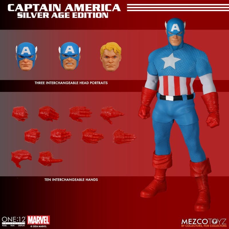Mezco Toyz One:12 Collective Marvel Universe Captain America (Silver Age Edition) Action Figure