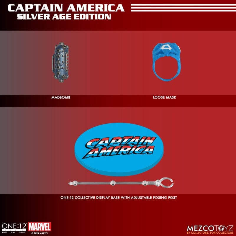 Mezco Toyz One:12 Collective Marvel Universe Captain America (Silver Age Edition) Action Figure
