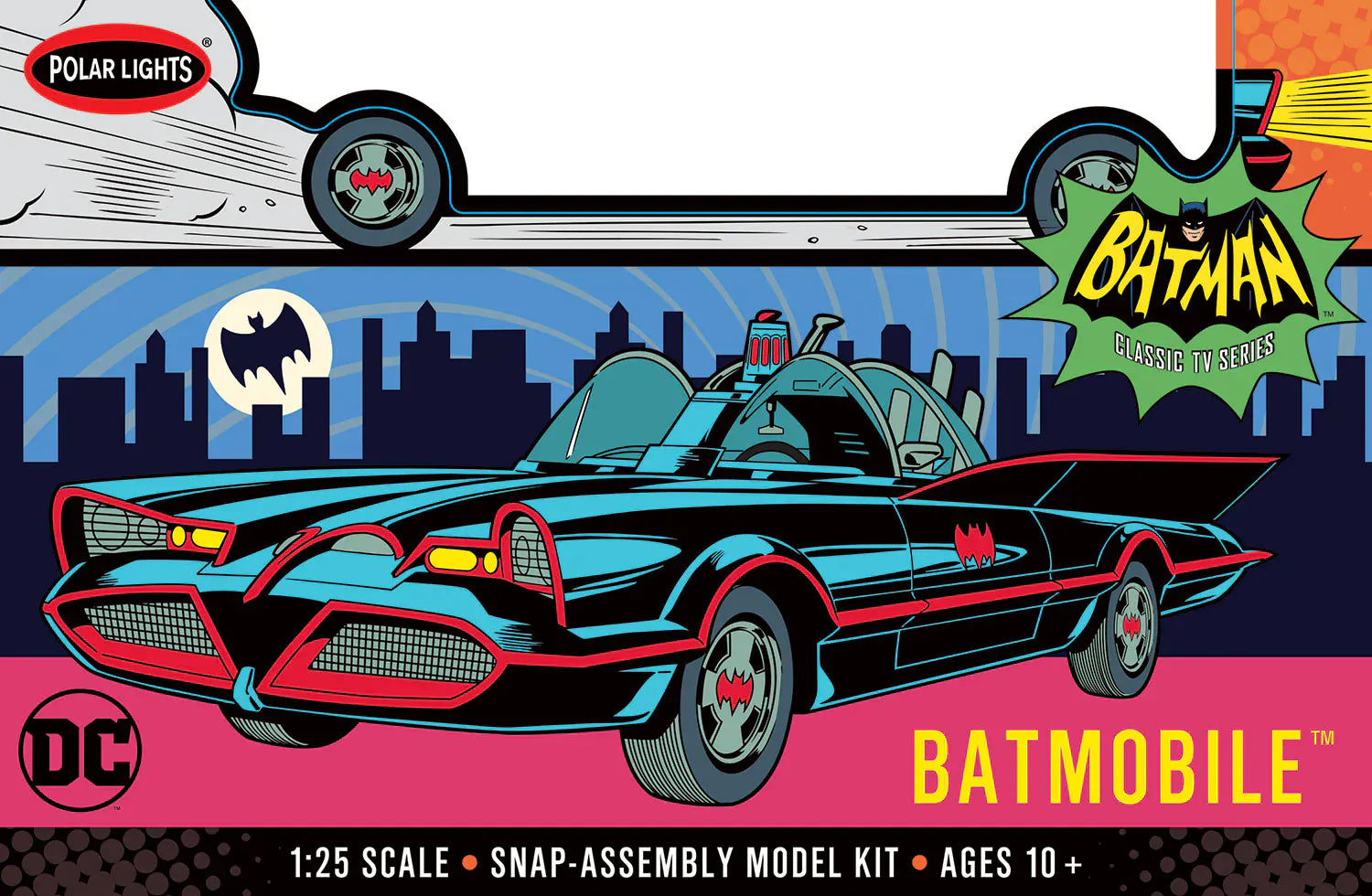 Round 2 Polar Lights Batman Classic TV Series Batmobile 1:25 Scale Snap Model Kit