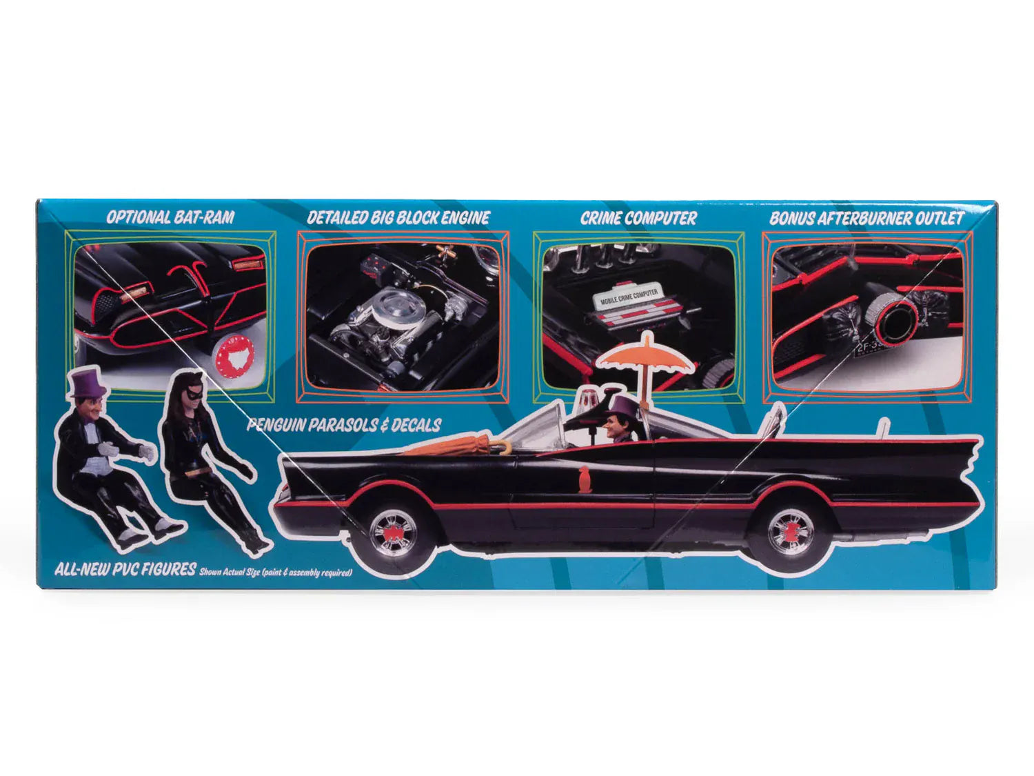 Round 2 Polar Lights Batman Classic TV Series Batmobile w/Catwoman & Penguin Figures 1:25 Scale Model Kit