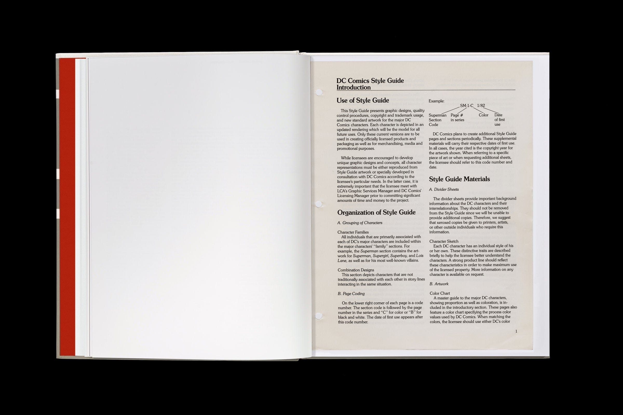 Standards Manual 1982 DC Comics Style Guide