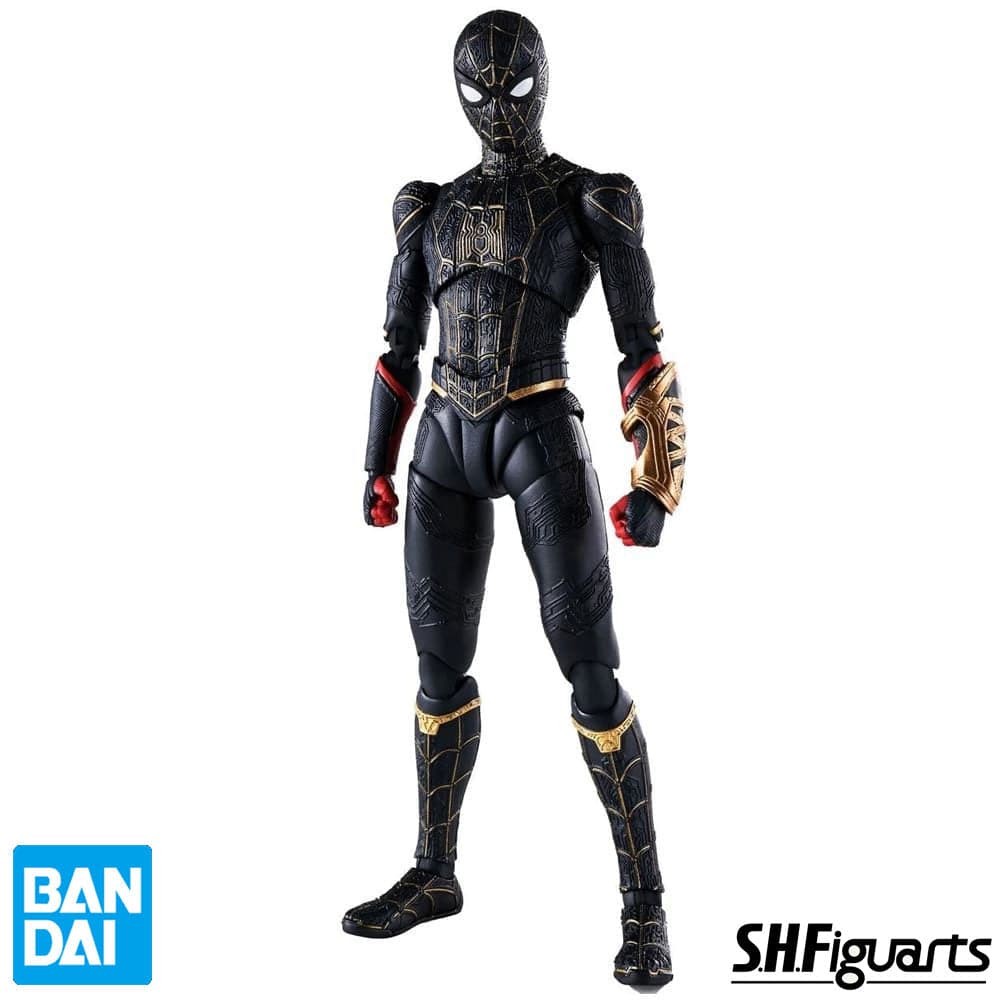 Tamashii Nations S.H. Figuarts Spider-Man: No Way Home Spider-Man Black & Gold Suit Action Figure