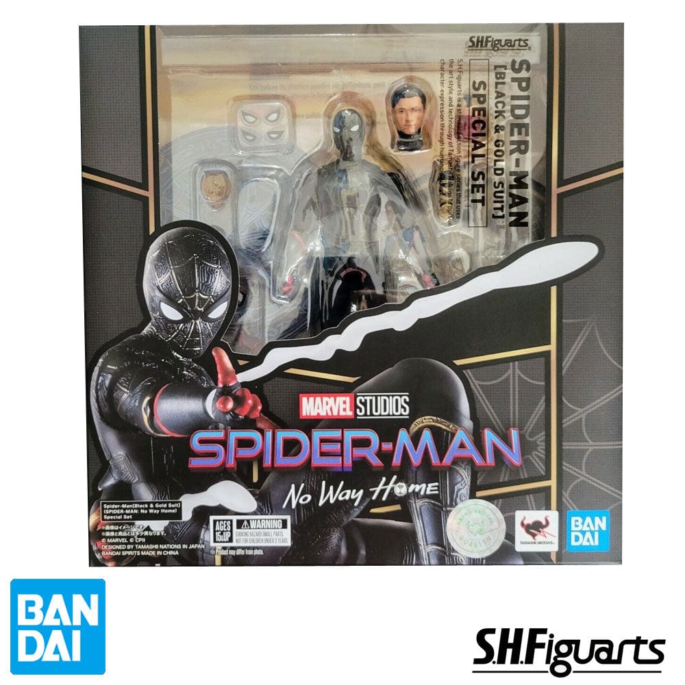 Tamashii Nations S.H. Figuarts Spider-Man: No Way Home Spider-Man Black & Gold Suit Action Figure