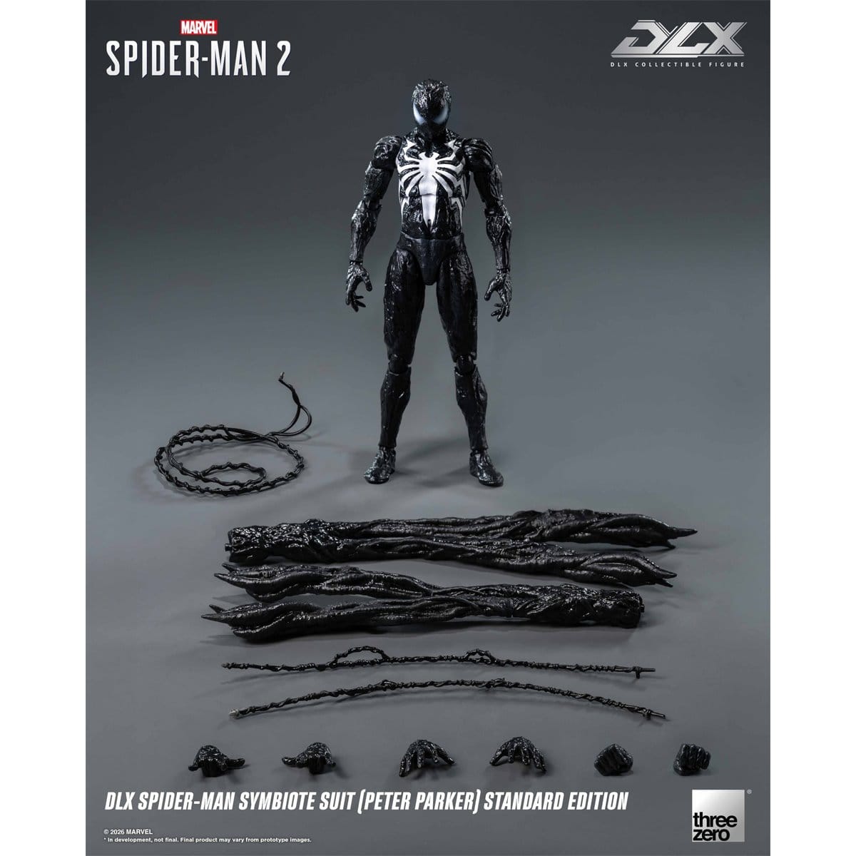 Threezero DLX Marvel's Spider-Man 2 Spider-Man Symbiote Suit (Peter Parker) Standard Edition Action Figure