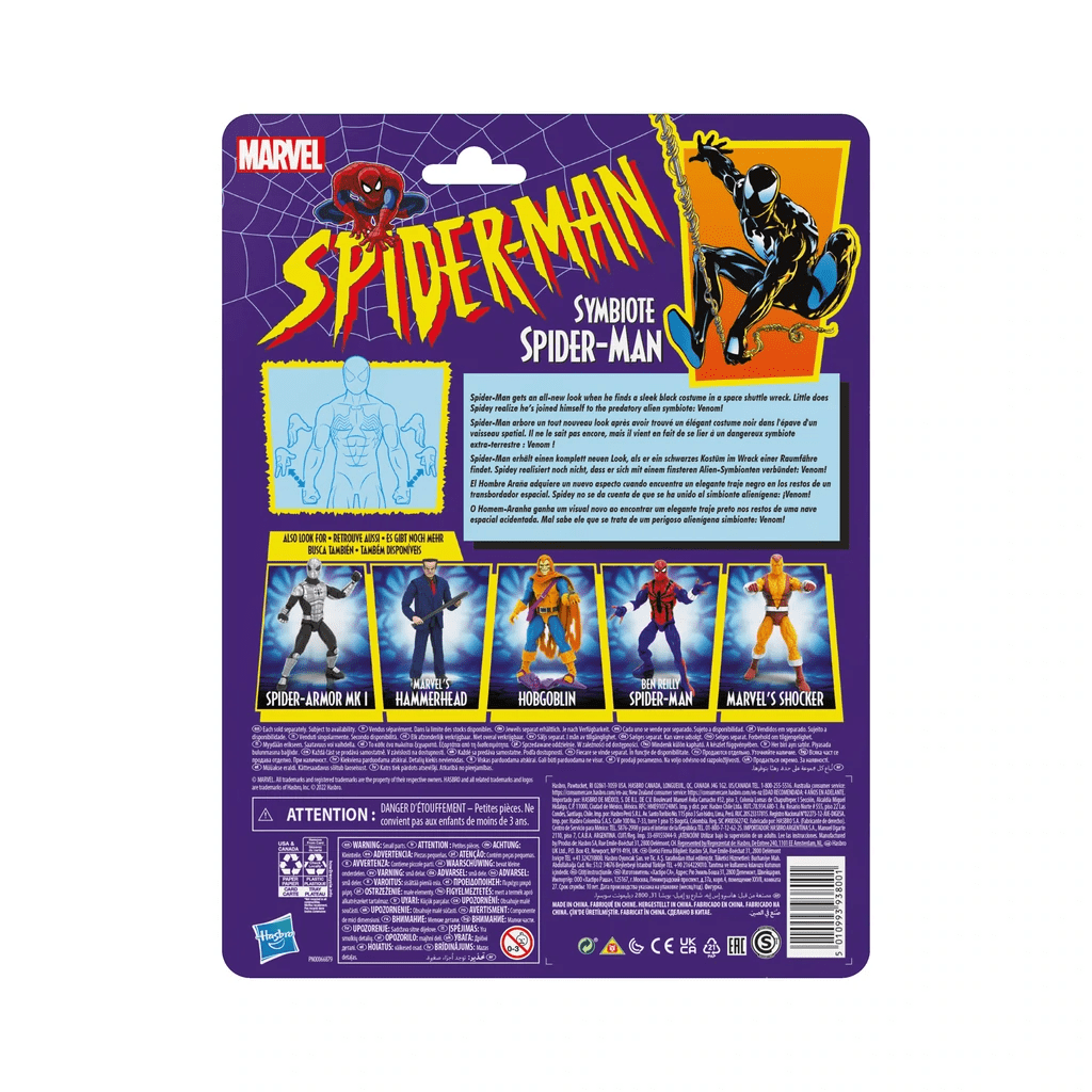 Hasbro Marvel Legends Series Retro Spider-Man Symbiote Spider-Man Action Figure