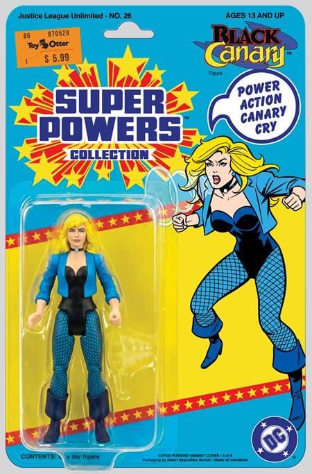 DC Comics, Inc. Justice League Unlimited #26 Cover E Jason Geyer & Alex Saviuk Black Canary Super Powers Action Figure Card Stock Variant