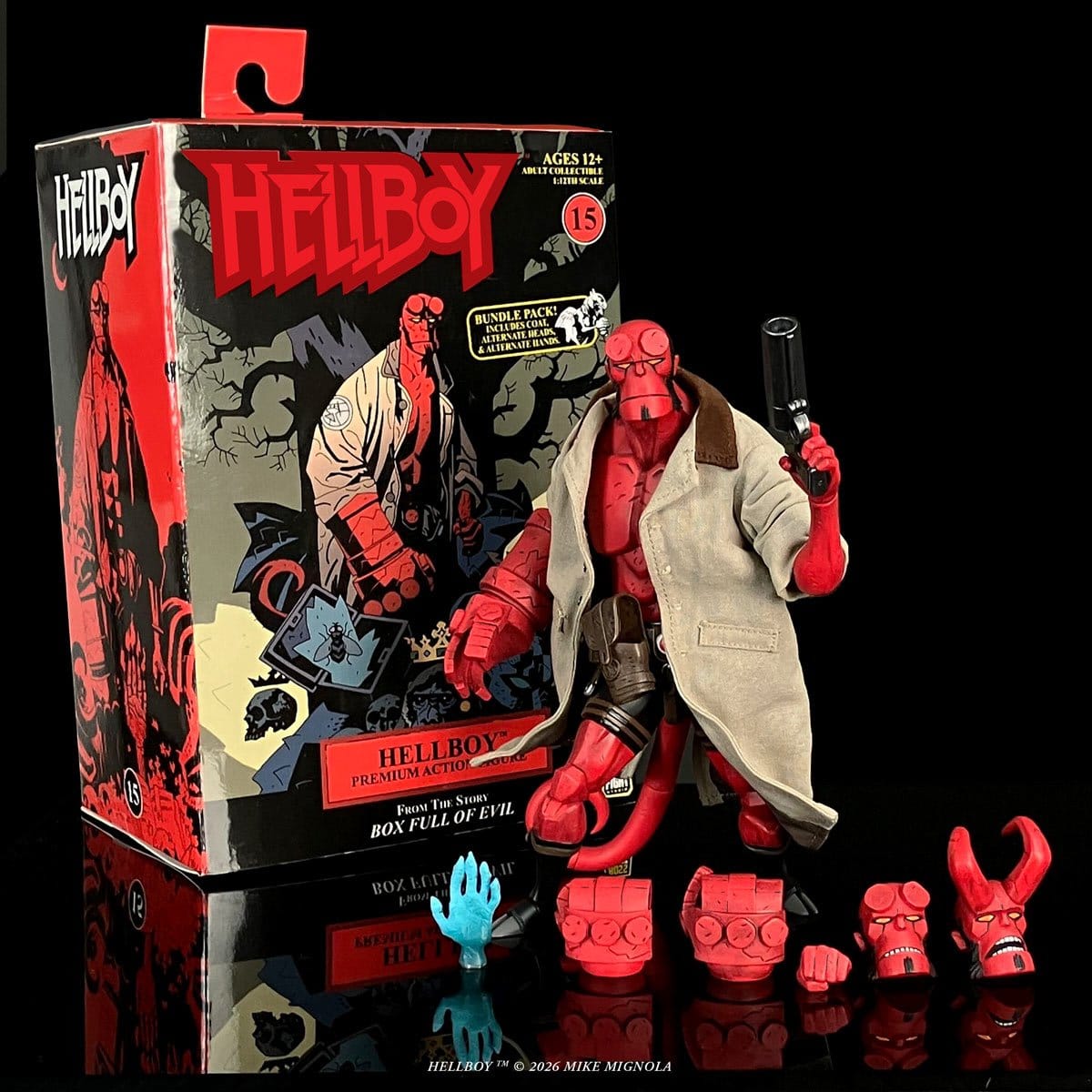 Hellboy Box Full of Evil 1:12 Scale Deluxe Action Figure with Accessories Bundle