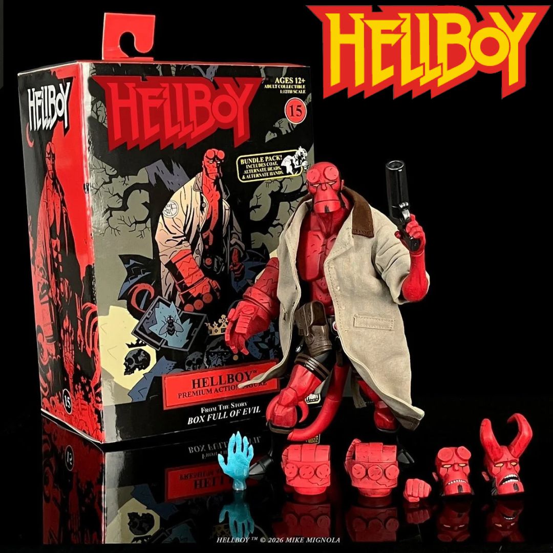Hellboy Box Full of Evil 1:12 Scale Deluxe Action Figure with Accessories Bundle