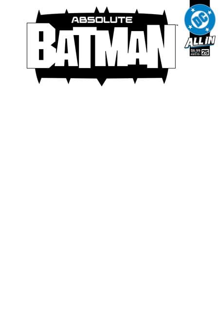 DC Comics, Inc. Absolute Batman #25 Cover E Blank Card Stock Variant