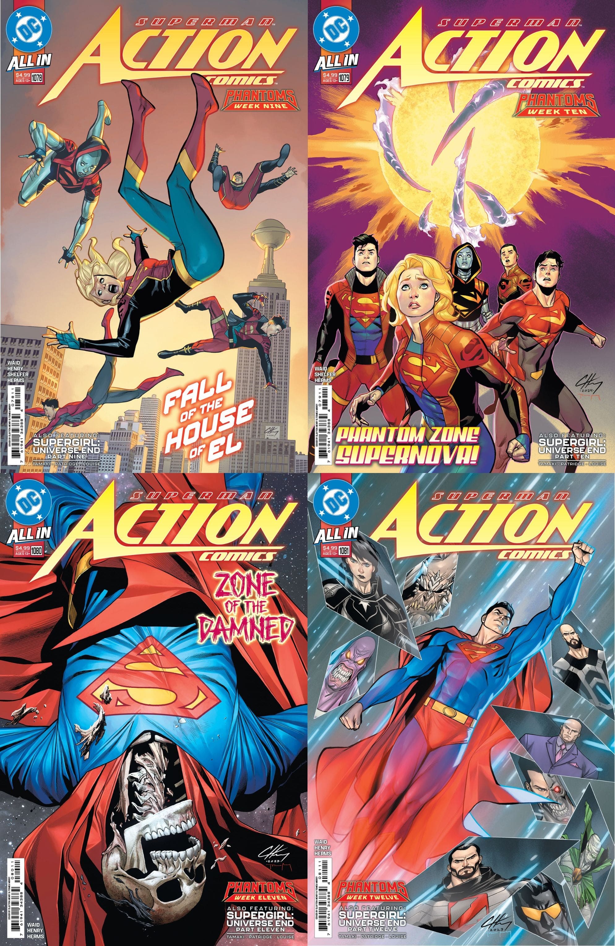 DC Comics, Inc. Action Comics #1078 1079 1080 1081 Cover A Clayton Henry Set (Phantoms)