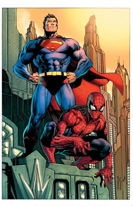 DC Comics, Inc. DC Marvel Superman Spider-Man #1 (One Shot) Cover B Jim Lee Card Stock Variant
