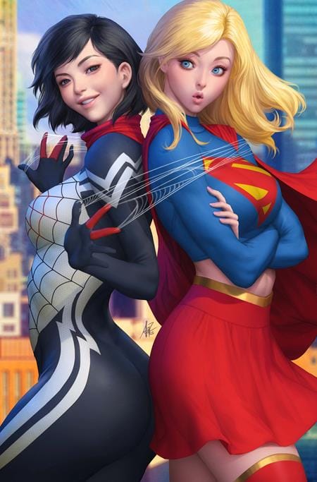 DC Comics, Inc. DC Marvel Superman Spider-Man #1 (One Shot) Cover M Stanley Artgerm Lau Supergirl & Silk Card Stock Variant