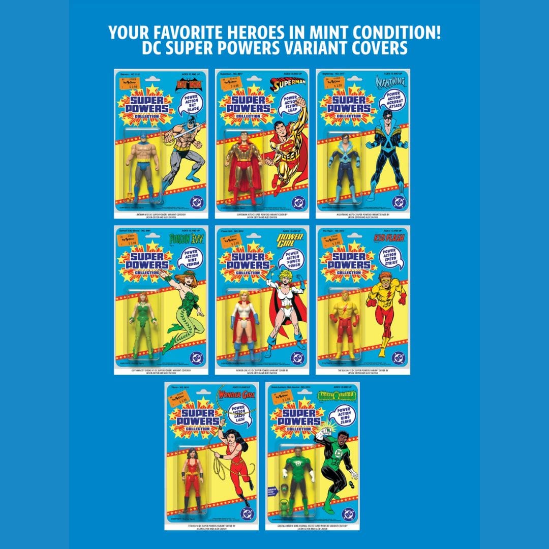 DC Comics, Inc. DC Super Powers Card Stock Variant Complete Set Of 8 Comic Books