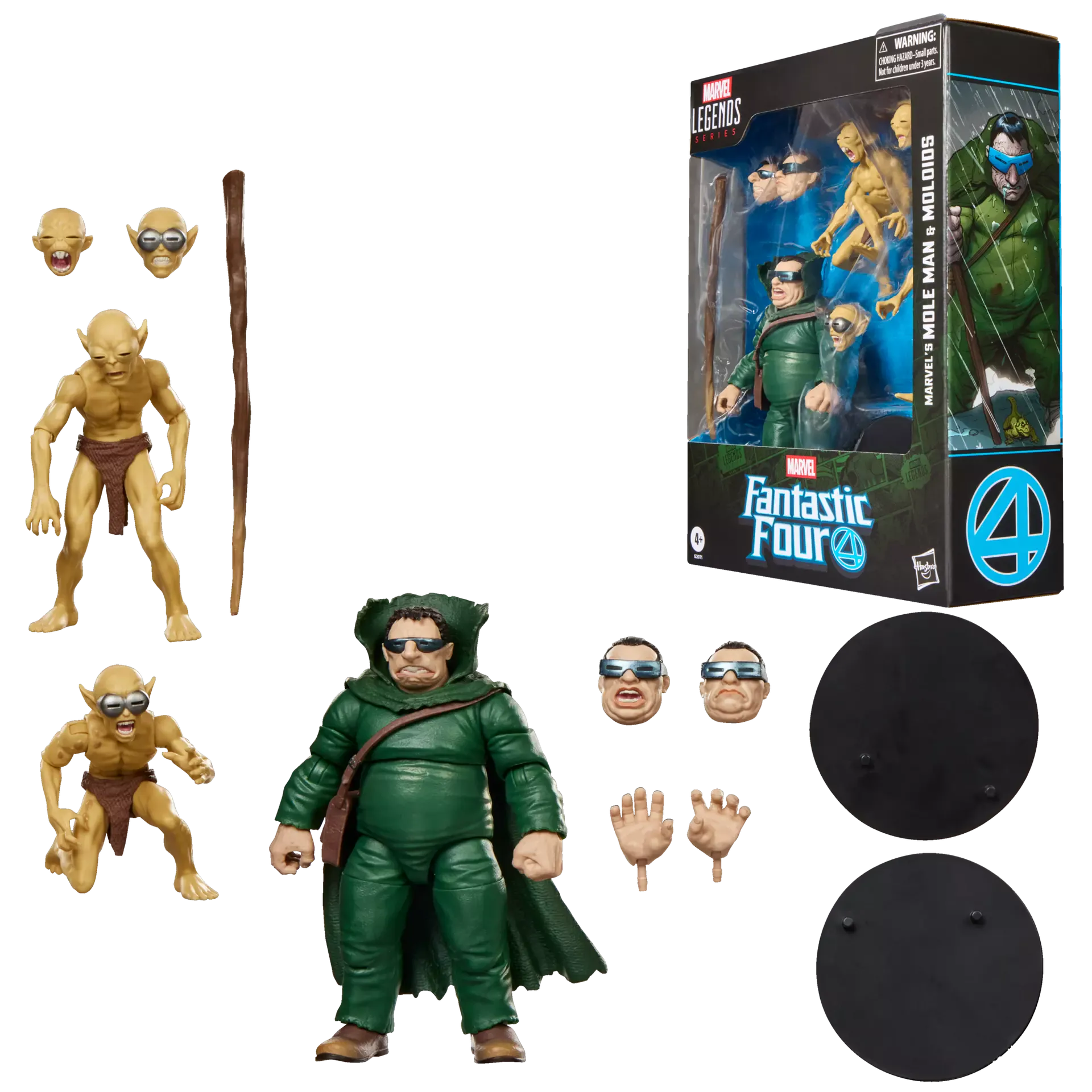 Hasbro Marvel Legends Series Fantastic Four Mole Man & Moloids Action Figures