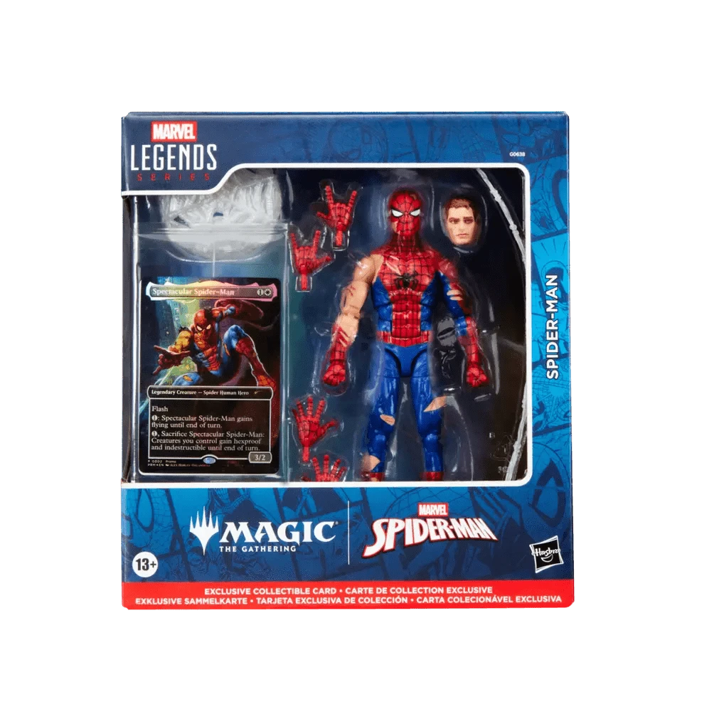 Hasbro Marvel Legends Series Magic: The Gathering Battle-Damaged Spider-Man Action Figure and Card