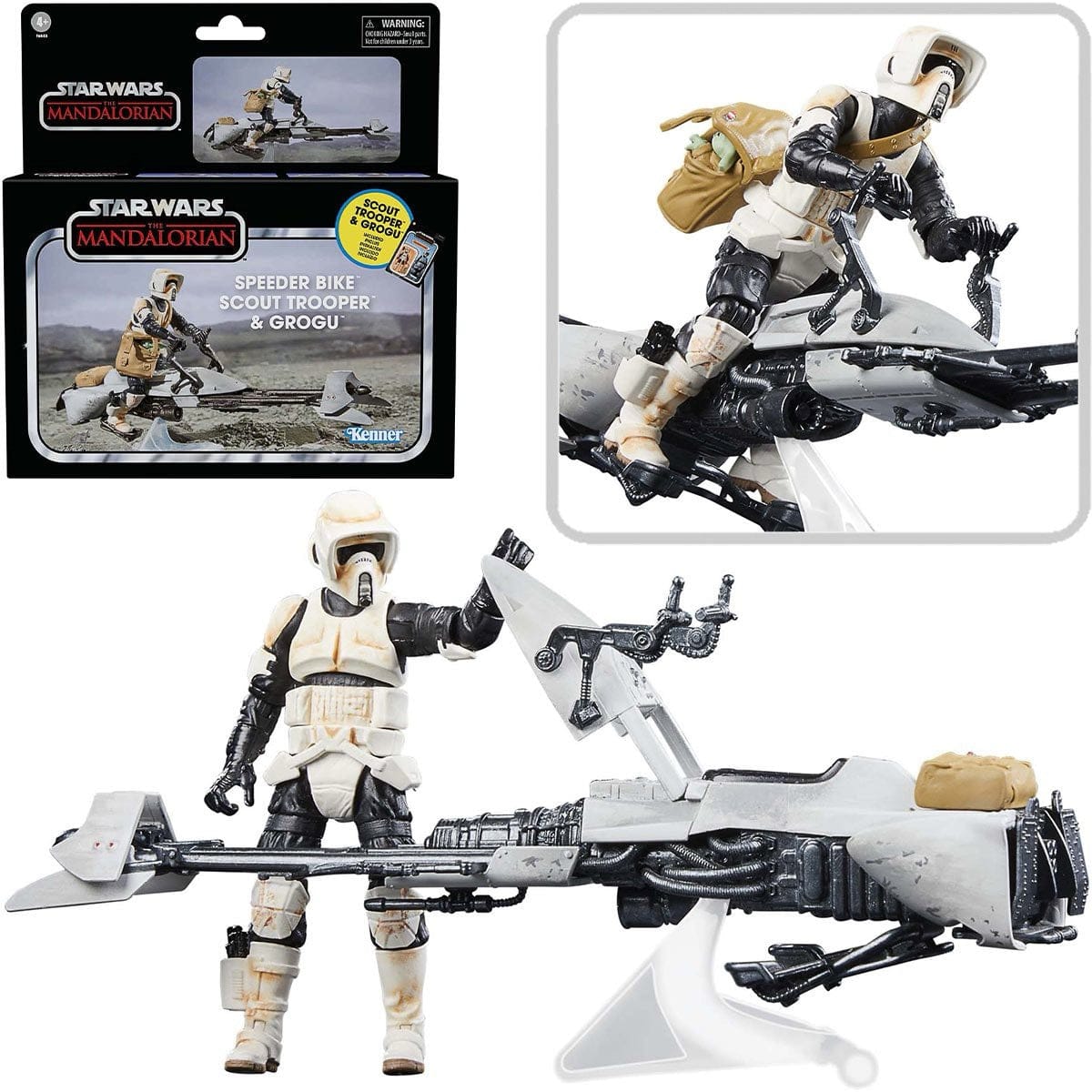 Hasbro Star Wars The Vintage Collection The Mandalorian Speeder Bike with Scout Trooper & Grogu