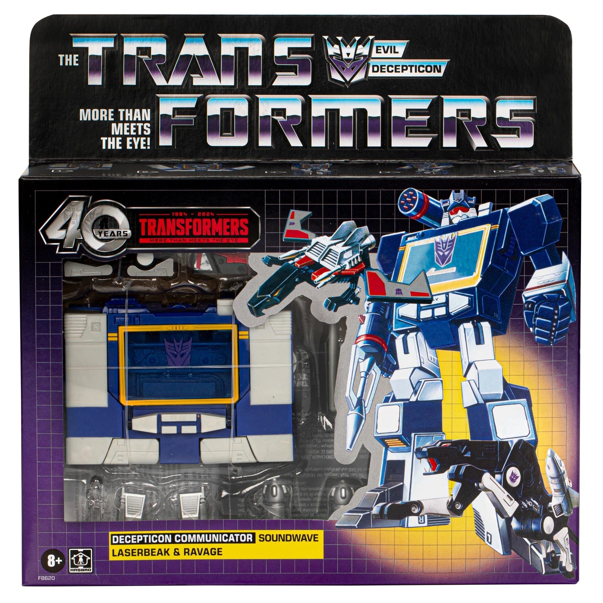 Hasbro Transformers Retro 40th Anniversary Soundwave, Laserbeak, & Ravage Action Figure Set